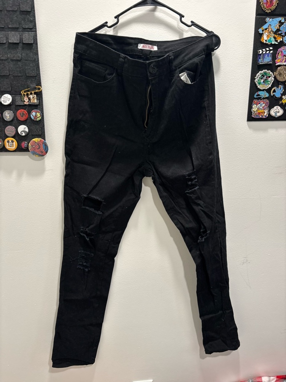 Black Distressed Skinny Jeans